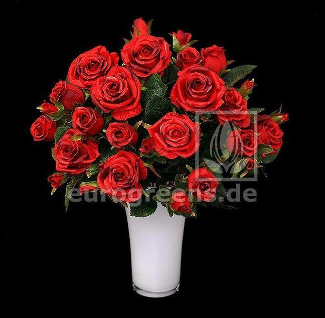 Mesterséges csokor vörös rózsa 50 cm