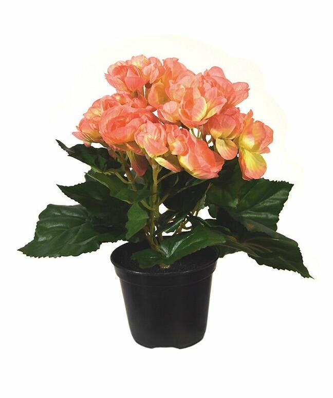 Mesterséges növény Begonia narancssárga 20 cm