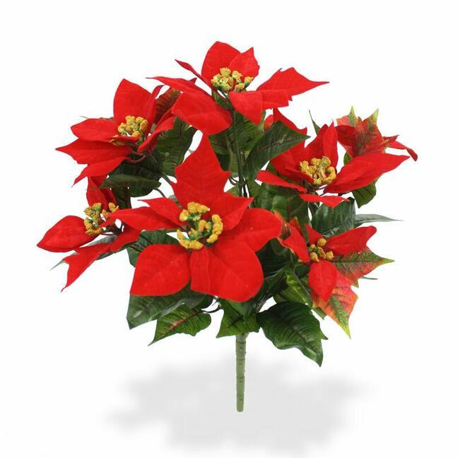 Mesterséges növény karácsonyi rózsa vörös 40 cm
