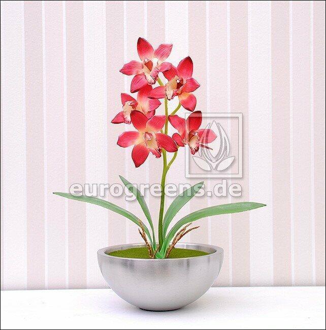 Mesterséges növény Orchidea Cymbidium bordó vörös 50 cm