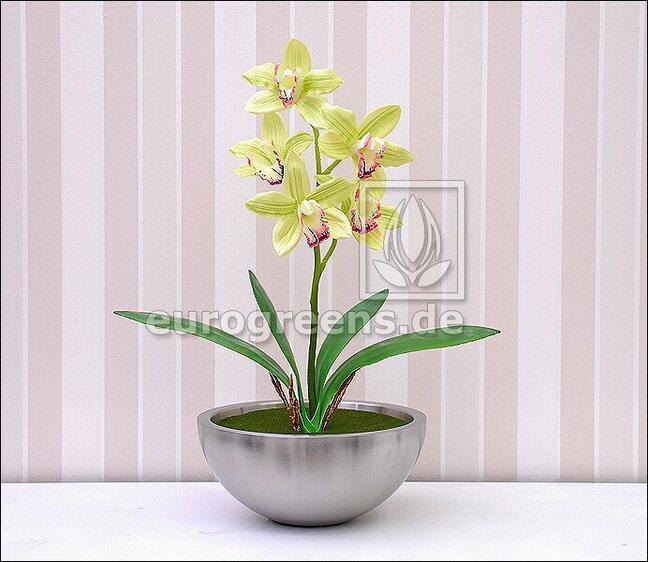 Mesterséges növény Orchidea Cymbidium világoszöld 50 cm
