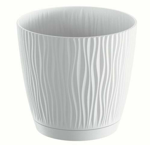 Virágcserép tálal SANDY P fehér 18,8 cm